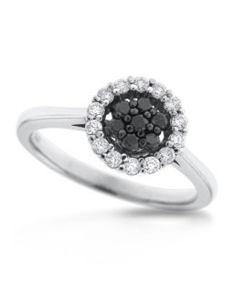 14K Black Diamond Ring, Size 7