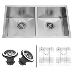 Vigo 32 inch Undermount Stainless Steel Kitchen Sink, Two Grids And Two Strainers