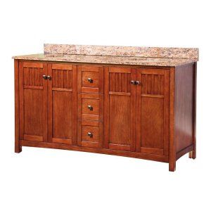 Foremost KNCASEB6122D Knoxville 61 Vanity with Double Basins & Granite Top