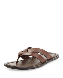 Mood Ring Leather Sandal, Brown