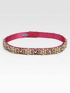 Prada Raso Ricamo Belt   Pink Gold