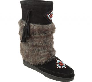 Womens Minnetonka Mukluk High   Black Suede Boots
