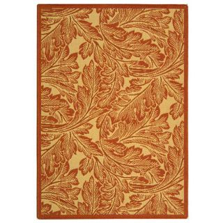 Indoor/ Outdoor Acklins Natural/ Terracotta Rug (4 X 57) (IvoryPattern FloralMeasures 0.25 inch thickTip We recommend the use of a non skid pad to keep the rug in place on smooth surfaces.All rug sizes are approximate. Due to the difference of monitor c