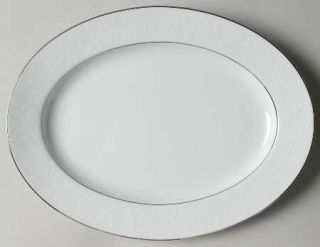 Noritake Ranier 11 Oval Serving Platter, Fine China Dinnerware   White On White