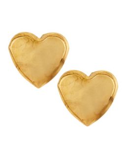 Gold Plate Heart Stud Earrings