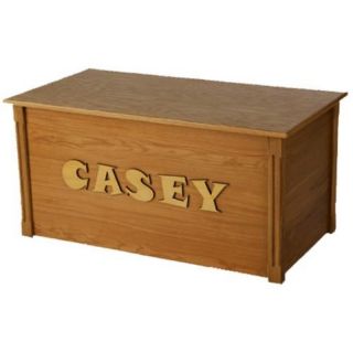 Wood Creations Amber Finish Personalized Toy Box Multiple Calligraphy Options