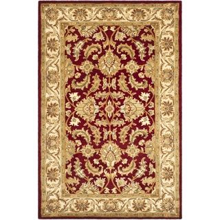 Handmade Heritage Kashan Red/ Ivory Wool Rug (5 X 8)