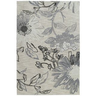 Copia Grey Floral 9x12 Polyester Rug