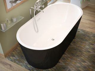 Atlantis Whirlpools 3263VY Valley 32 inch by 63 inch Freestanding One Piece Soaker Tub w/Center Drain