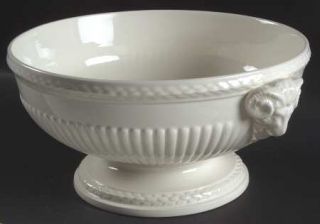 Wedgwood Edme Large Footed Salad Serving Bowl, Fine China Dinnerware   Off White