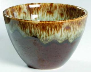 Canonsburg Can38 Rice Bowl, Fine China Dinnerware   Brown Drip, Green Tones On E