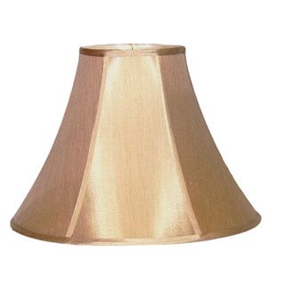 French Beige Bell Lamp Shade (French beige/off whiteMaterials Silk, brassQuantity One (1)Setting IndoorDimensions 11 inches high x 14 inch bottom diameter x 6 inch top diameter )