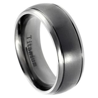 Daxx Mens Titanium Brushed Center Grooved Edge Band (8 mm)   8