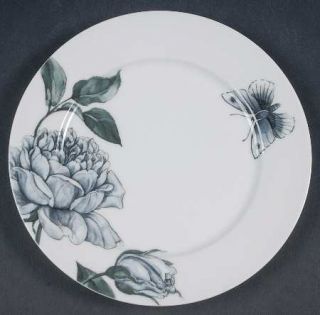 Portmeirion Prt10 Salad Plate, Fine China Dinnerware   Studio,Grayish Black Rose
