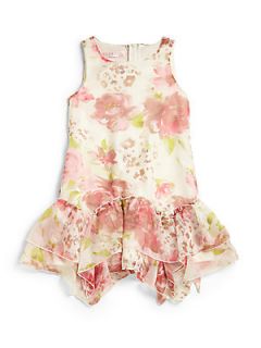 Biscotti Toddlers & Little Girls Leopard & Rose Print Chiffon Dress   Pink