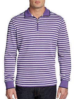 Windjammer Striped Waffle Knit Pullover   Lilac