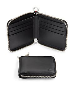 Gucci Leather Zip Around Wallet   Black