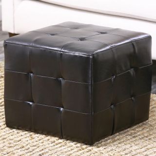 Abbyson Living Bentley Bonded Leather Cube Ottoman