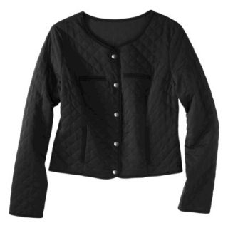 Merona Womens Quilted Bomber Jacket   Black   XS