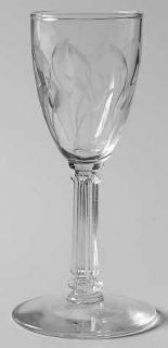 Libbey   Rock Sharpe Crystal Leaf Cordial Glass   Stem #3002,Cut
