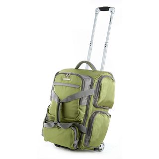 Olympia Casual Sports Lime 22 inch Carry on Upright (Green, greyModel RD 9022 LMDimensions 22 inches long x 13 inches wide x 9 inches deepWeight 7 poundsFeaturesPush button retractable handleCorner cut metal ball bearing wheelsU top opening that provi