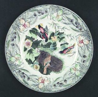 Adams China Birds Of America (Floral Bdr) Dinner Plate, Fine China Dinnerware  