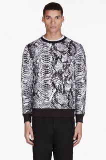 Markus Lupfer White And Black Python Print Sweatshirt