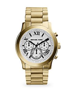 Michael Kors Cooper Goldtone Stainless Steel Chronograph Bracelet Watch   Gold