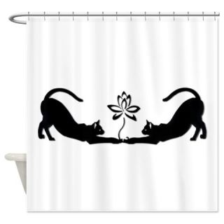  Cats Stretching with Lotus Shower Curtain  Use code FREECART at Checkout