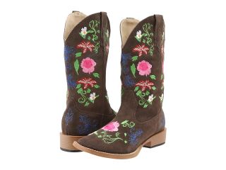 Roper Multi Floral Embroidered Suede Boot Womens Boots (Brown)