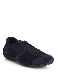 Prada Suede Lace Up Sneakers