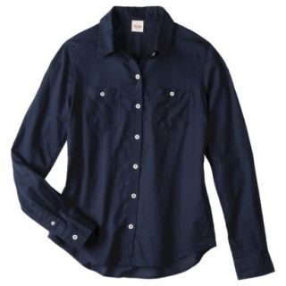 Mossimo Supply Co. Juniors Long Sleeve Button Down Shirt   Fighter Pilot Blue