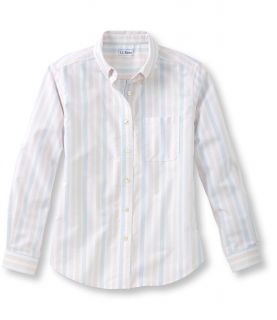 Easy Care Washed Oxford Shirt, Relaxed Long Sleeve Multistripe