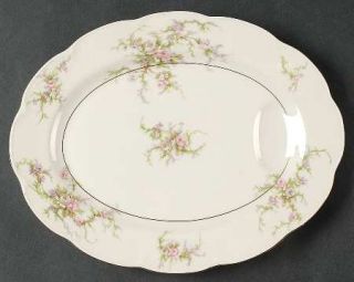 Haviland Rosalinde (New York) 11 Oval Serving Platter, Fine China Dinnerware  