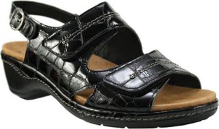 Womens Spring Step Katima   Black Croco Casual Shoes