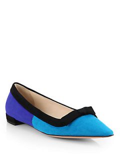 Prada Suede Colorblock Ballet Flats