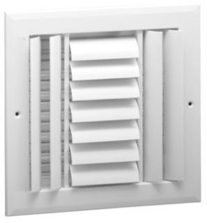 Hart Cooley A613MS 10x4 W HVAC Register, 10 W x 4 H, ThreeWay Aluminum for Sidewall/Ceiling White (026800)