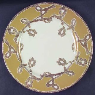 Fitz & Floyd Fauxtuny Service Plate (Charger), Fine China Dinnerware   Gold & Ta