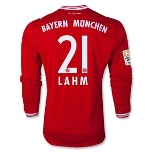 adidas Bayern Munich 13/14 LAHM LS Home Soccer Jersey