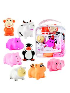 Elegant Baby Six Piece Animal Squirties Bath Toys  
