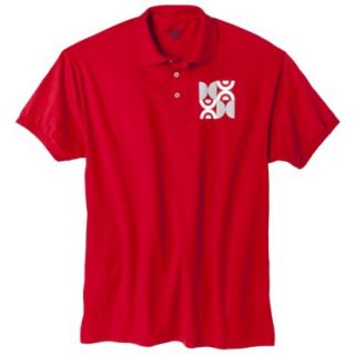 Mens Red Circle Pattern Polo