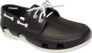 Mens Crocs Beach Line Boat Shoe   Espresso/White Moc Toe Shoes