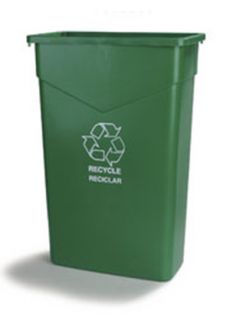 Carlisle 23 gal Rectangular Recycle/Waste Container   Polyethylene, Green