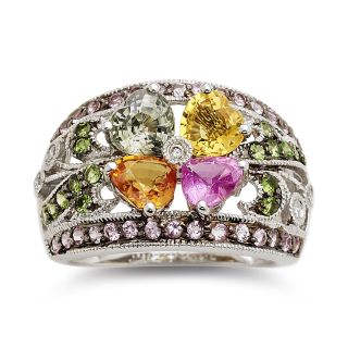 Closeout Le Vian Multicolor Gemstone Flower Ring, Wg (White Gold), Womens