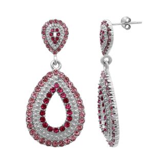 Alexandra Gem Multi Red & Clear Crystal Teardrop Earrings, Womens