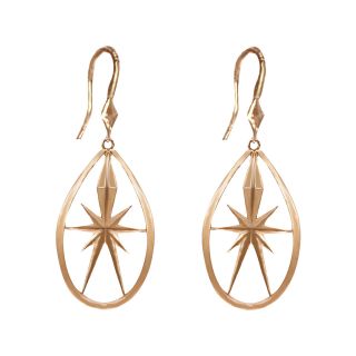 dom by dominique cohen Gold Tone Deco Star Teardrop Earrings Small, Womens