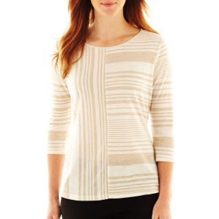 Worthington 3/4 Sleeve Sleeve Top, Gold