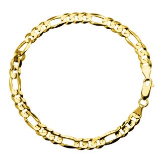 10K Yellow Gold 8 Figaro Bracelet, Womens