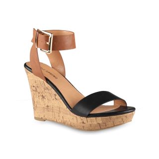 CALL IT SPRING Call it Spring Lovon Ankle Strap Wedge Sandals, Black, Womens