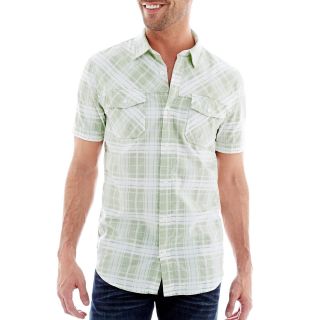 I Jeans By Buffalo Short Sleeve Woven Shirt, Washed Lime Marlow, Mens